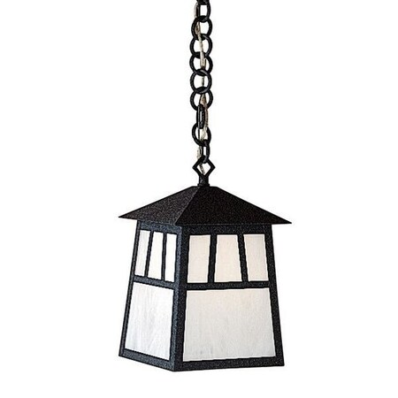 Arroyo Craftsman 8" Raymond Pendant, Rustic Brown, Almond Mica Glass RH-8AM-RB